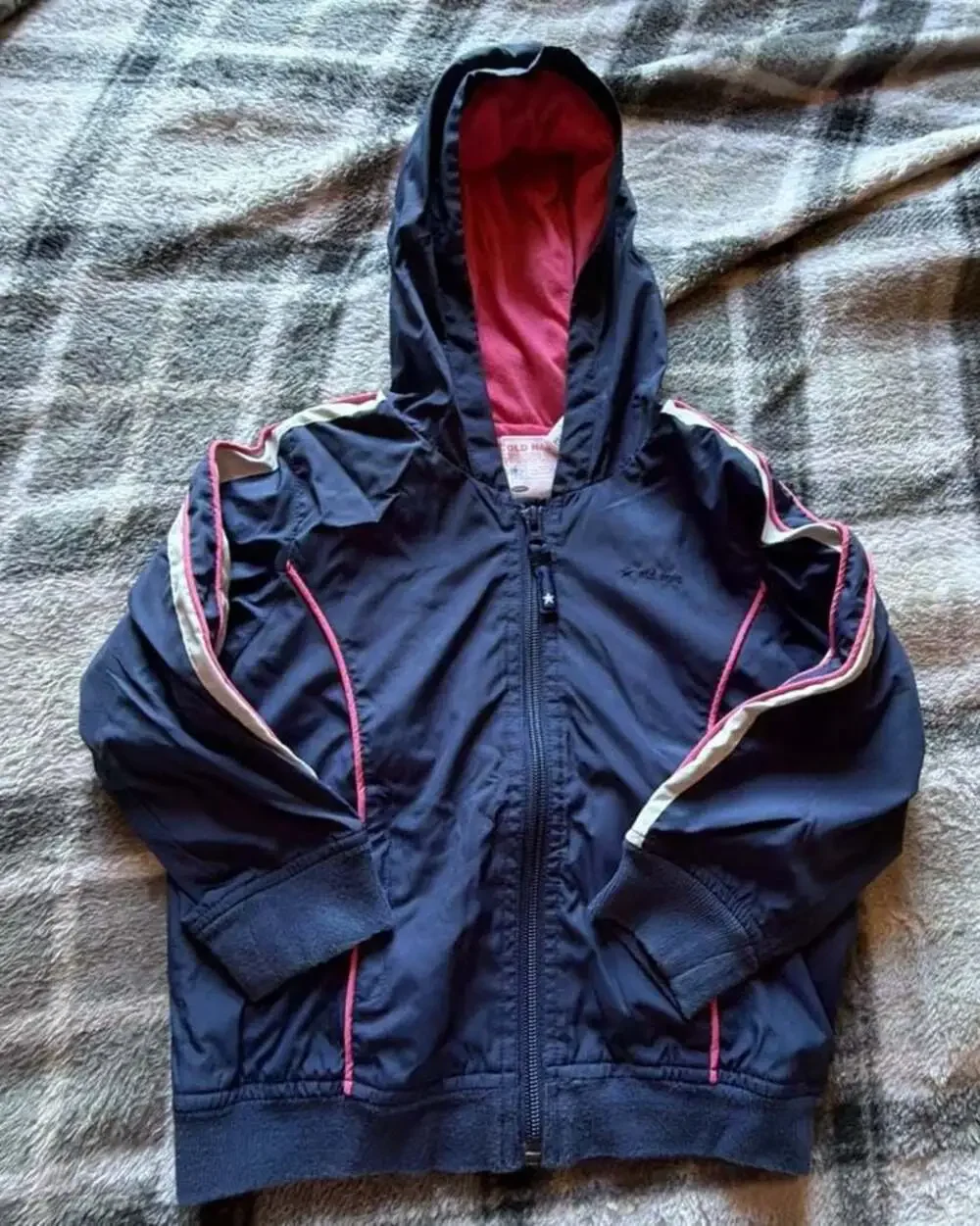 Old Navy Toddler Girls Navy and Pink Zip-Up Tracksuit Set